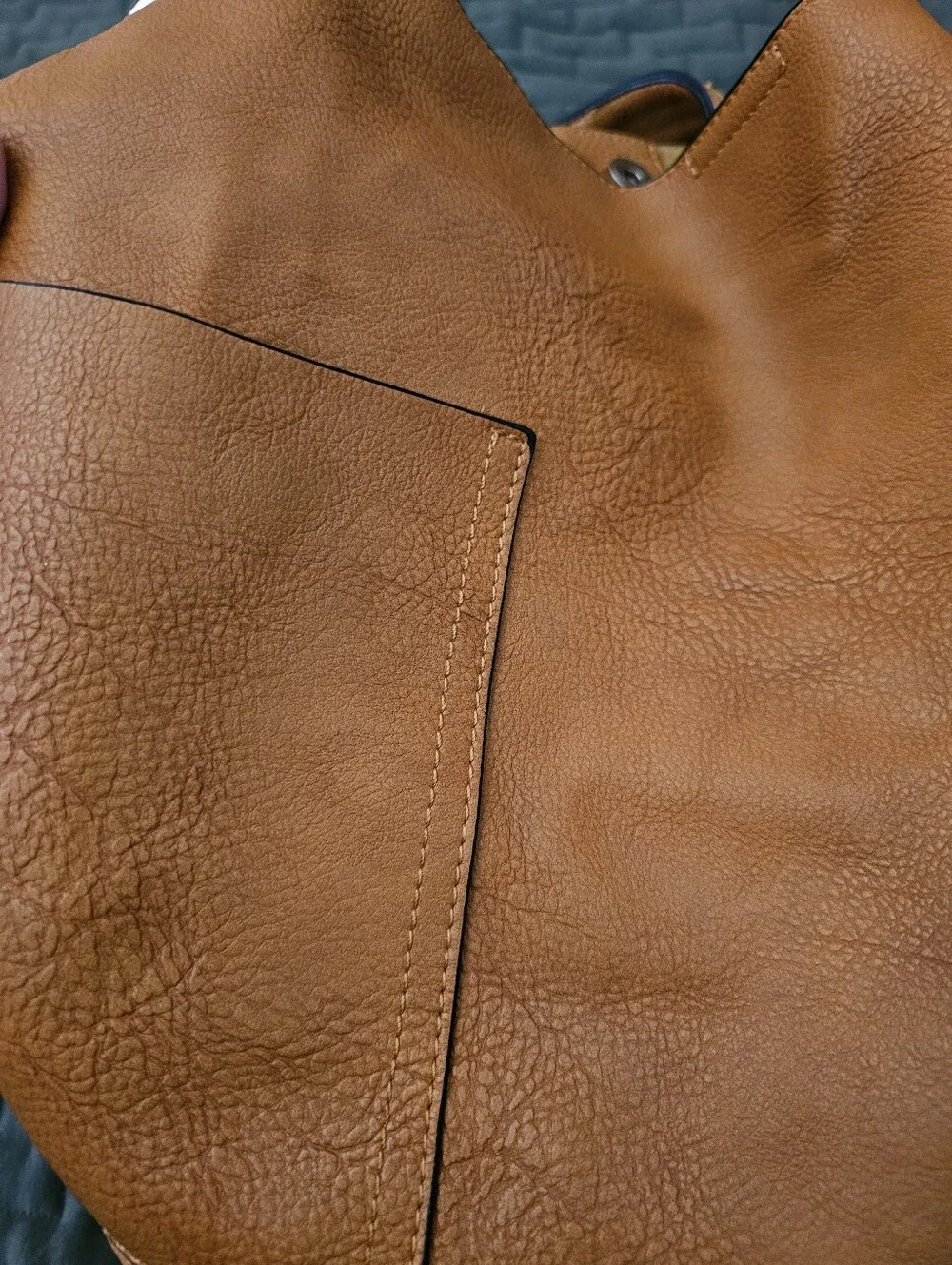 Tan Faux Leather Hobo Bag